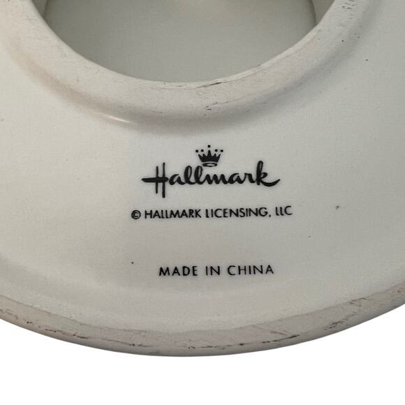 Hallmark Advent Candle Holder White Ceramic Floral Peace In Our World Round HTF - Picture 5 of 9